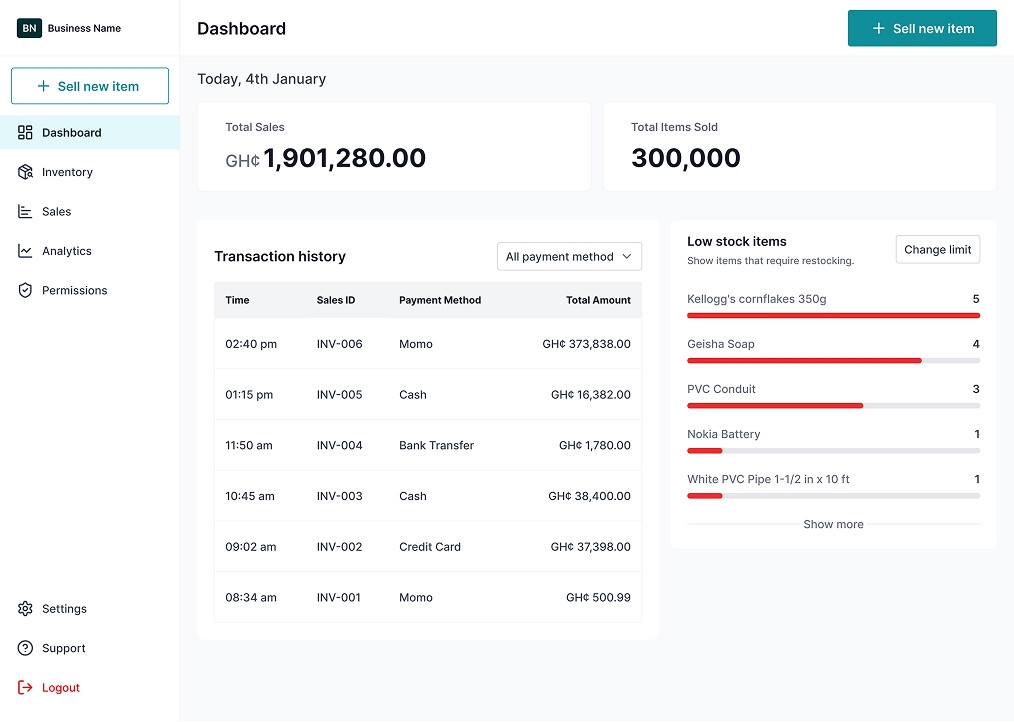 Vendorlope dashboard